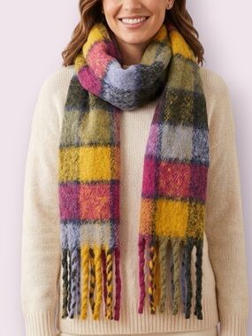 Quagga Greenlabel Plush Plaid Blanket Scarf